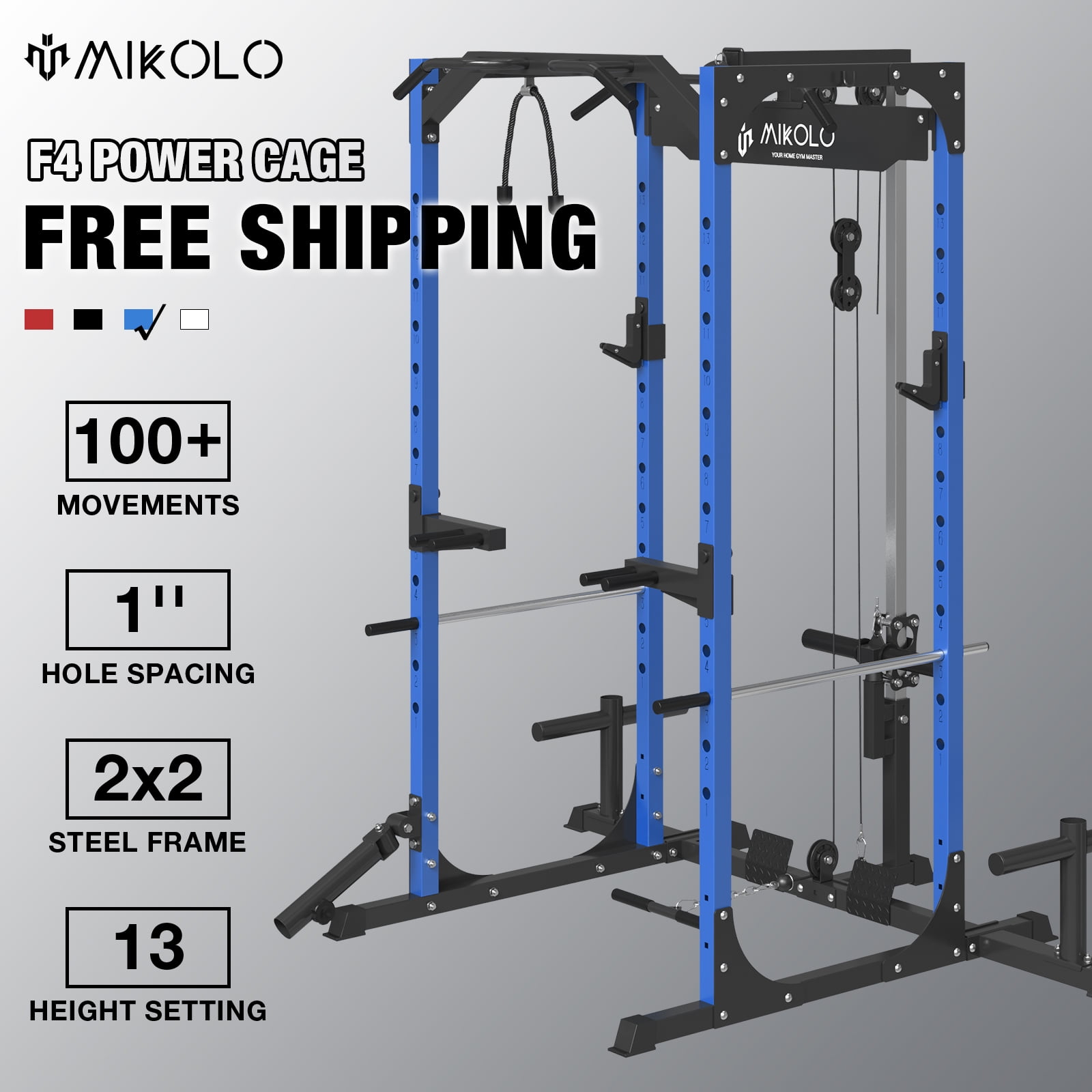 Lat Pulldown Gym Master Half Power Cage Squat Rack For Home Gym