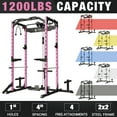 Mikolo Power Rack Cage with LAT Pulldown System,1200LBS Capacity Power
