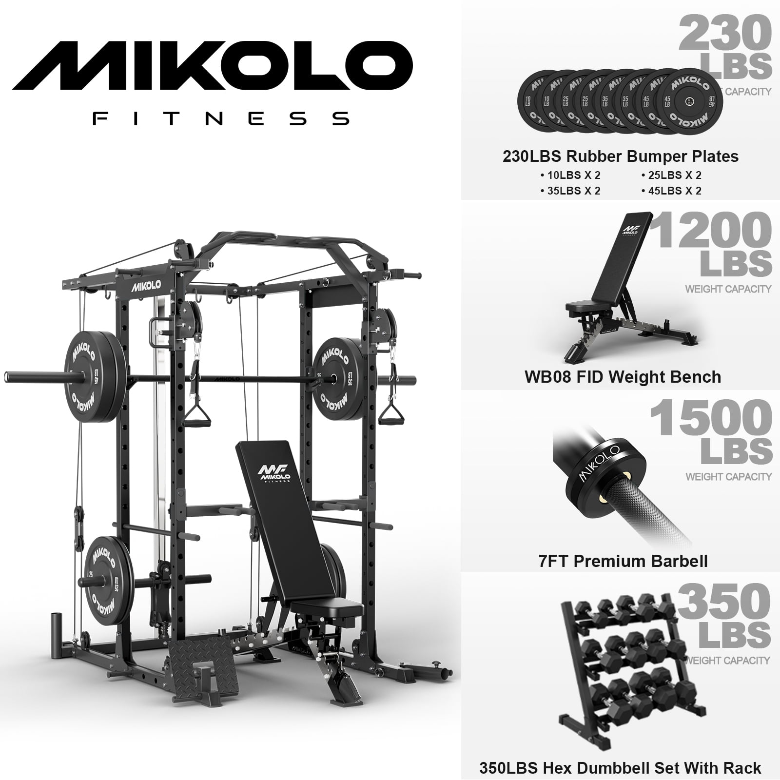 Power Cage - Black/Home Gym Package(Dumbbell Set)