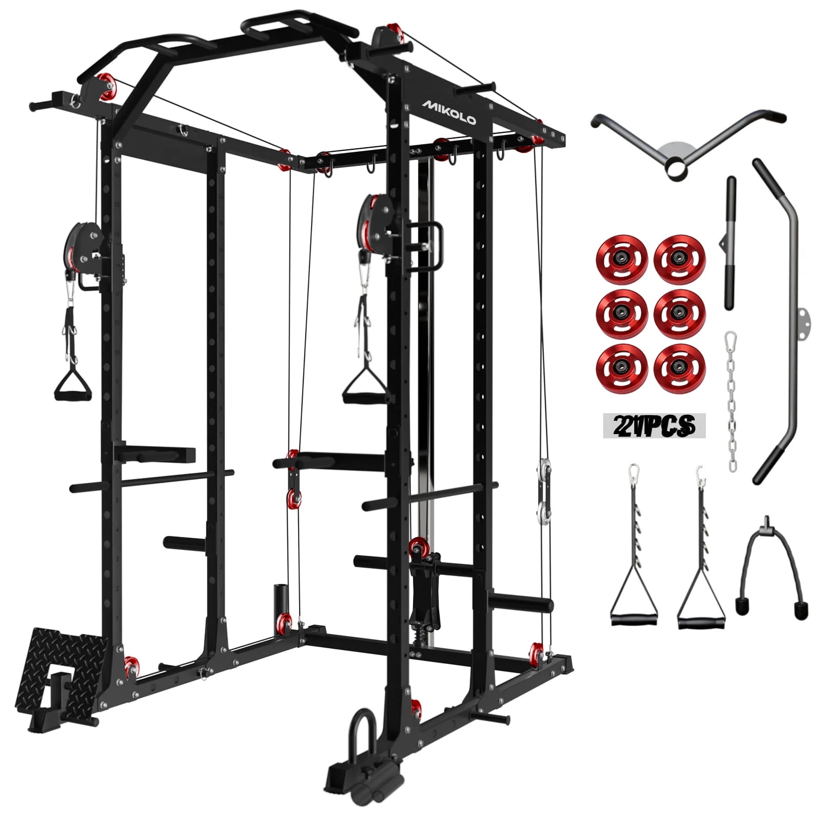 Power Cage Pro - Black(Red Aluminum Pulley)