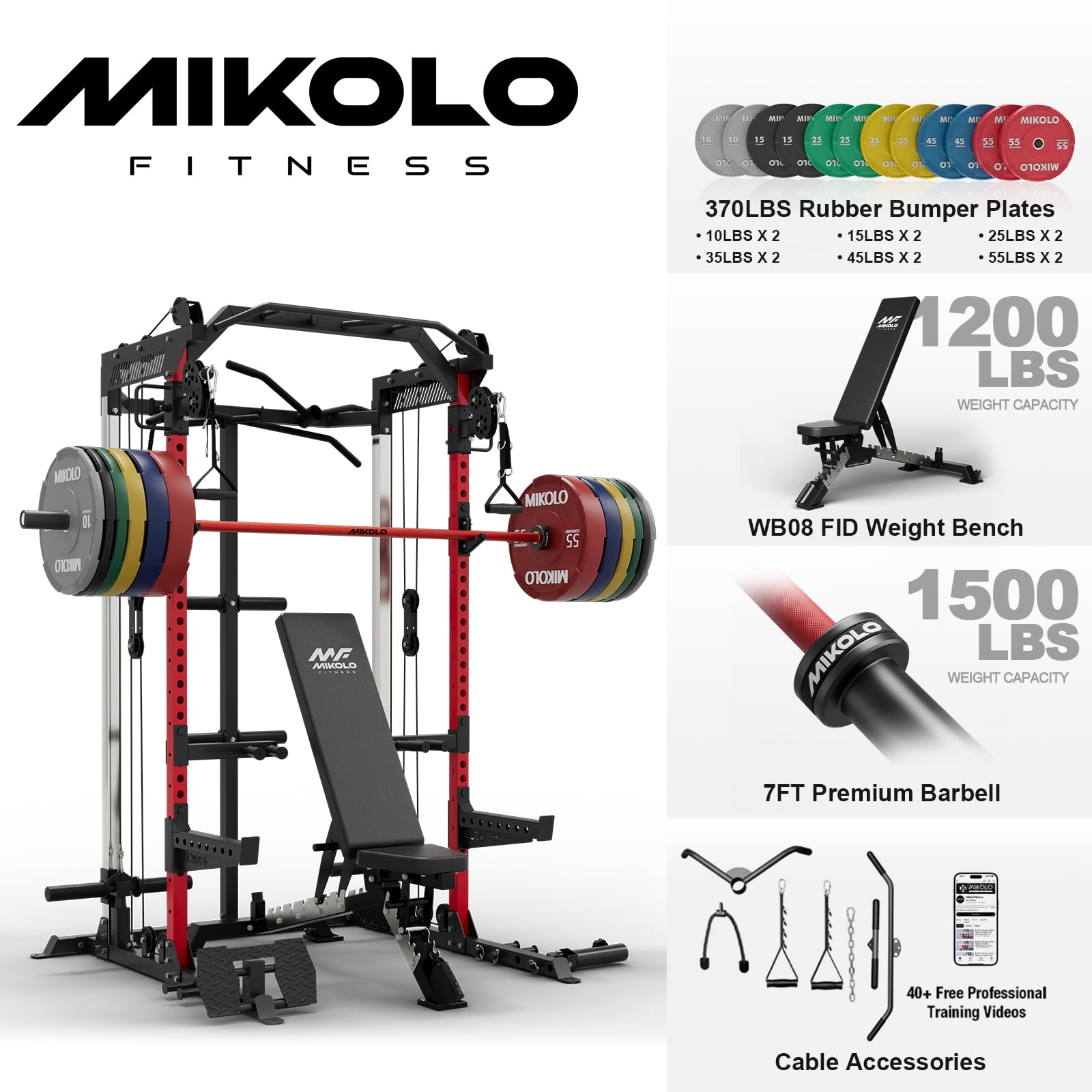 Power Cage/Red-Home Package/370LB Colorful Plates