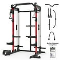 thumbnail image 1 of Mikolo Power Rack Cage, Weight Rack with Dual Pulley Cable Crossover Machine,Multi-Function Squat Rack with J Hooks,Dip Bars and Landmine for Home Gym, 1 of 18