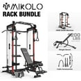thumbnail image 1 of Mikolo Power Rack Cage, Weight Rack with Dual Pulley Cable Crossover Machine,Multi-Function Squat Rack with J Hooks,Dip Bars and Landmine for Home Gym (Red), 1 of 10