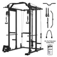 thumbnail image 1 of Mikolo Power Rack Cage, Weight Rack with Cable Crossover Machine,Multi-Function Squat Rack with J Hooks,Dip Bars and Landmine for Home Gym, 1 of 9