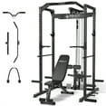 thumbnail image 1 of Mikolo Power Rack Cage with LAT Pulldown, 1200 lbs Capacity, Multifunctional, Black Bench, 1 of 15