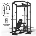 thumbnail image 1 of Mikolo Power Rack Cage with LAT Pulldown, 1200 lbs Capacity, Multifunctional, Black Bench, 1 of 16