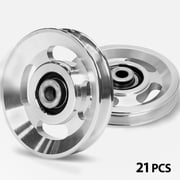 Mikolo Pulley system for home gym, Aluminum GYM Pulley Wheel Universal Aluminum Alloy Bearing Pulley Wheel for Cable Machine Gym Equipment Part Garage Door, 18PCS