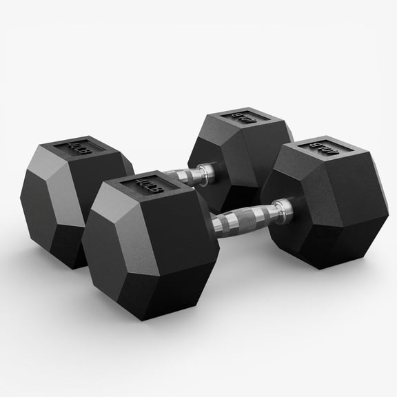 Mikolo Rubber Hex Dumbbell, Option in 40lbs, Strength Training Weight Set Home Gym