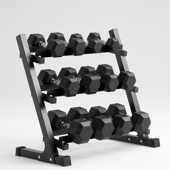 Mikolo Rubber Hex Dumbbell Set with Racks, Option in 350lbs, Strength Training Weight Set Home Gym