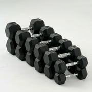 Mikolo Rubber Hex Dumbbell Set, Option in 350lbs, Strength Training Weight Set Home Gym