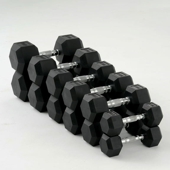 Mikolo Rubber Hex Dumbbell Set, Option in 350lbs, Strength Training Weight Set Home Gym