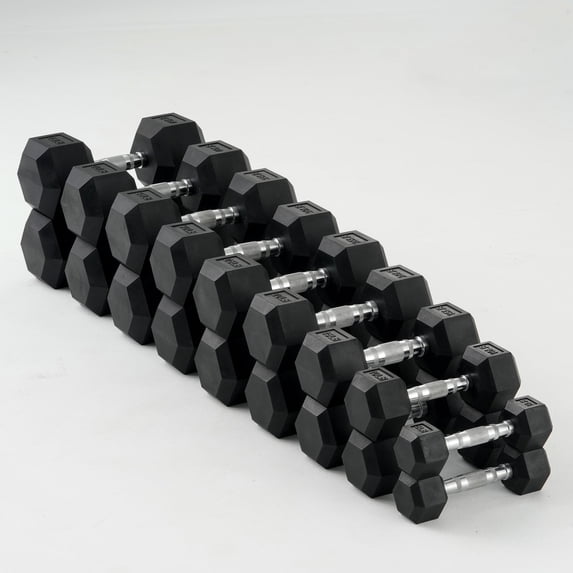 Mikolo Rubber Hex Dumbbell Set, Option in 450lbs, Strength Training Weight Set Home Gym