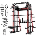 thumbnail image 1 of Mikolo M11 Smith Machine, All-in-One Power Rack Cage with Adjustable Cable Crossover, Vertical Leg Press and Smith Bar with 1500 lbs Capacity Barbell Combo, 1 of 11