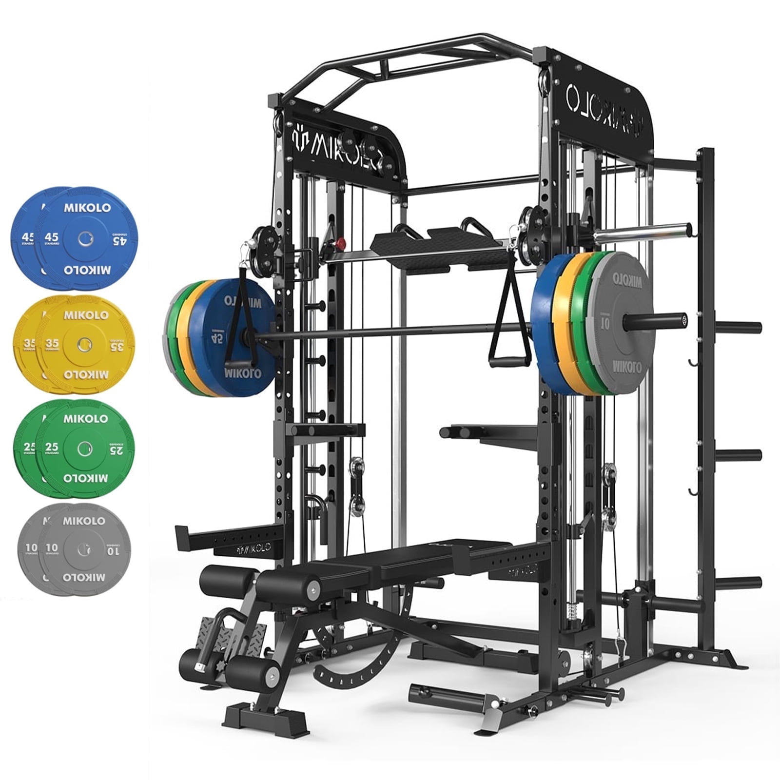 Mikolo Smith Machine, All-in-One Power Rack Cage with Vertical Leg ...
