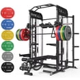 thumbnail image 1 of Mikolo Smith Machine, All-in-One Power Rack Cage with Vertical Leg Press, 2000LBS Power Cage Squat Rack with Smith Bar, Dual Pulley Cable Crossover System for Home gym, 1 of 18