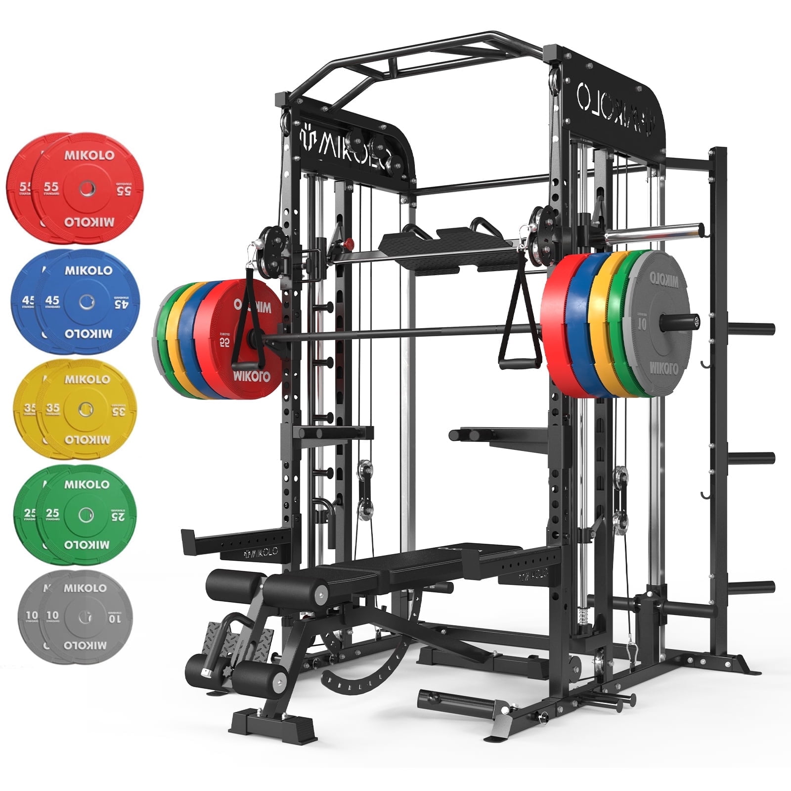 Mikolo Smith Machine, All-in-One Power Rack Cage with Vertical Leg ...