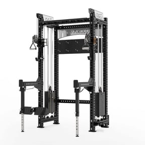 Mikolo Anubis-2.0 Smith Machine with Weight Stack, 3“×3” All-in-One Power Cage with LAT Pulldown & Cable Crossover, 3200LBS Multi-Function Trainer with Aluminum Pulley System for Fitness Home Gym
