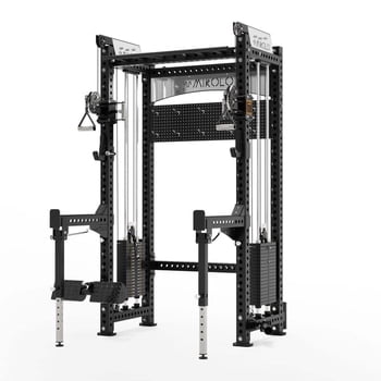 Mikolo Anubis-2.0 Smith Machine with Weight Stack, 3“×3” All-in-One Power Cage with LAT Pulldown & Cable Crossover, 3200LBS Multi-Function Trainer with Aluminum Pulley System for Fitness Home Gym