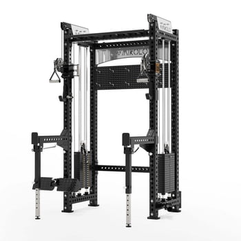 Mikolo Anubis-2.0 Smith Machine with Weight Stack, 3“×3” All-in-One Power Cage with LAT Pulldown & Cable Crossover, 3200LBS Multi-Function Trainer with Aluminum Pulley System for Fitness Home Gym