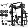 thumbnail image 1 of Mikolo M4 Advanced All-In-One Smith Machine Home Gym Package, 2200 lbs Power Rack Cage with Cable Crossover, 360° Landmine, Barbell Holders and Other Attachments, Total Body Strength Training Cage, 1 of 11