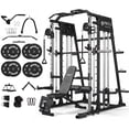 thumbnail image 1 of Mikolo M4 All-In-One Smith Machine Home Gym Package, 2200 lbs Power Rack Cage with Cable Crossover, 360° Landmine, Barbell Holders and Other Attachments, Total Body Strength Training Cage, 1 of 14