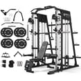 thumbnail image 1 of Mikolo M4 All-In-One Smith Machine Home Gym Package, 2200 lbs Power Rack Cage with Cable Crossover, 360° Landmine, Barbell Holders and Other Attachments, Total Body Strength Training Cage, 1 of 14