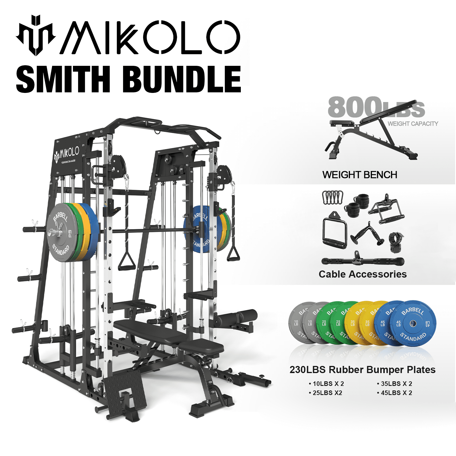 Mikolo Smith Machine Home Gym 2200 lbs Power Rack Liberia Ubuy