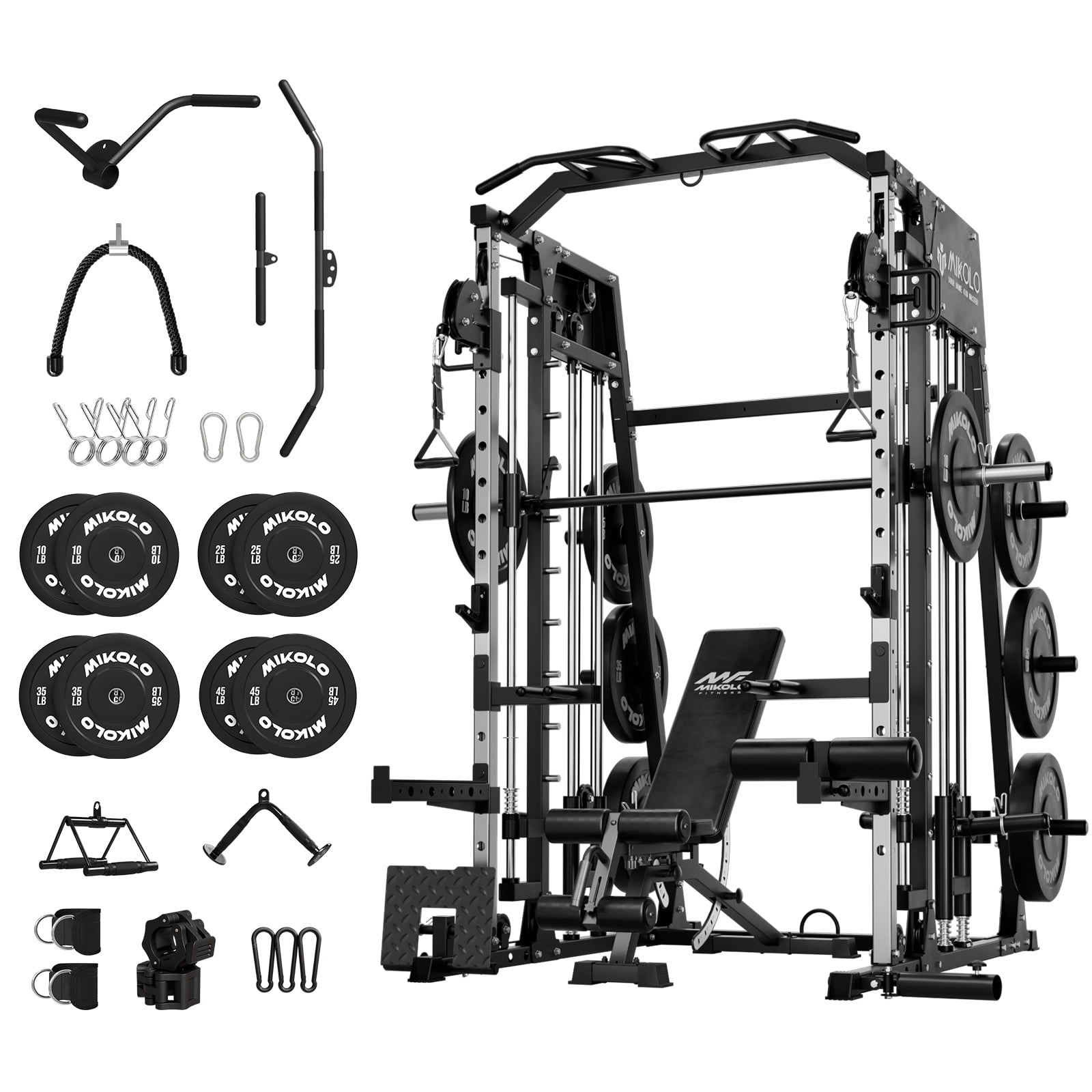 Mikolo Smith Machine Home Gym, 2200 lbs Capacity, Power Cage with