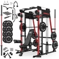 thumbnail image 1 of Mikolo M11 Smith Machine Home Gym, 2200 lbs Power Rack Cage with Bench, 7FT Barbell and 230 lbs Plates, Total Body Strength Training Equipment, 1 of 16