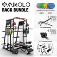 thumbnail image 1 of Mikolo Smith Machine Home Gym, 2200 lbs Power Rack Cage with Cable Crossover, Power Rack with 1200LB Capacity Adjustable Weight Bench and 230 lbs Weight Plate, Total Body Strength Training Equipment, 1 of 12