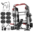 thumbnail image 1 of Mikolo Smith Machine Home Gym, 2200 lbs Power Rack Cage with Cable Crossover, Power Rack with Weight Bench and 370 lbs Weight Plate, Total Body Strength Training Equipment, 1 of 13