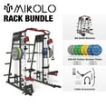 thumbnail image 1 of Mikolo Smith Machine Home Gym, 2200 lbs Power Rack Cage with Cable Crossover, Weight Bar, 360° Landmine, Barbell Holders and Other Attachments, Total Body Strength Training Cage, 1 of 10