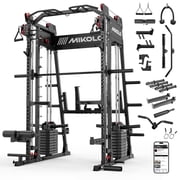 Mikolo M4 2.0 Elite Smith Machine Home Gym, 2200LBS Power Rack with Cable Crossover, Functional Trainer with Dual 130 Weight Stacks, for Full Body Strength Training