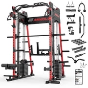 Mikolo M11 Elite Smith Machine Home Gym, 2200LBS Power Rack with Cable Crossover, Functional Trainer with Dual 130 Weight Stacks, for Full Body Strength Training