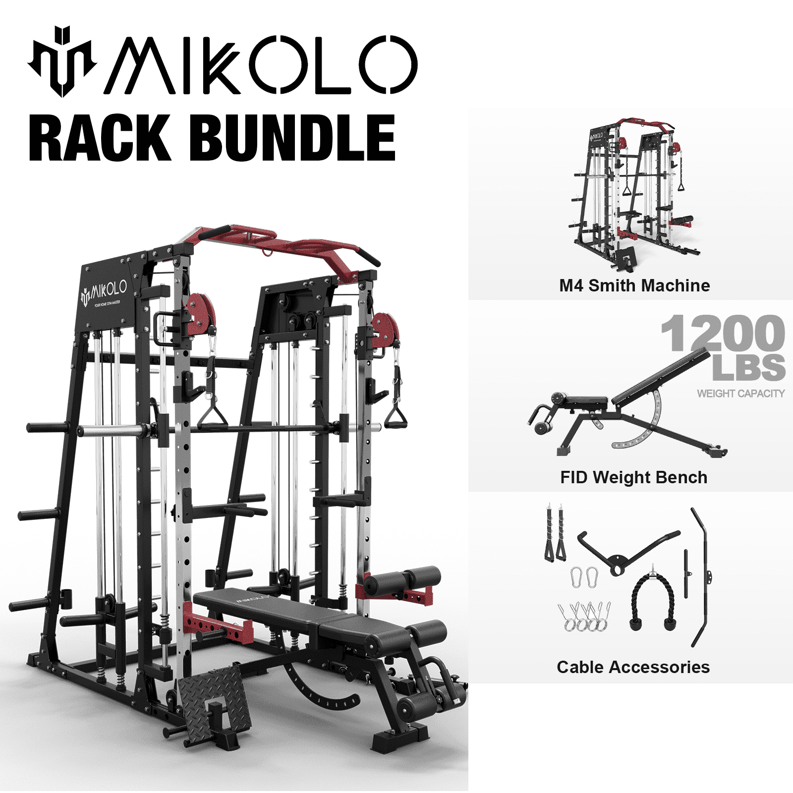 Mikolo Home Gym Multi-Function Weight Station with Smith Machine