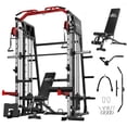 thumbnail image 1 of Mikolo Smith Machine Home Gym, 2200 lbs Power Rack Cage with 1200 lbs Weight Bench and Cable Crossover System, Weight Bar, 360Â° Landmine, Home Gym, 1 of 11
