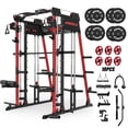 thumbnail image 1 of Mikolo M11 Smith Machine Home Gym, 2200LBS Power Rack with Functional Trainer, Cable Crossover, LAT Pulldown, Low Row, Landmine and Plate Storage for Full Body Strength Training, 1 of 15