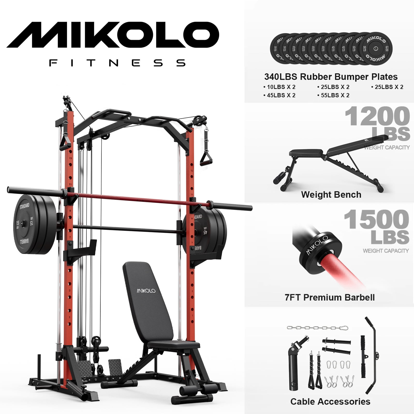 Z6-Weight bench/Barbell/340LB Weight Plates