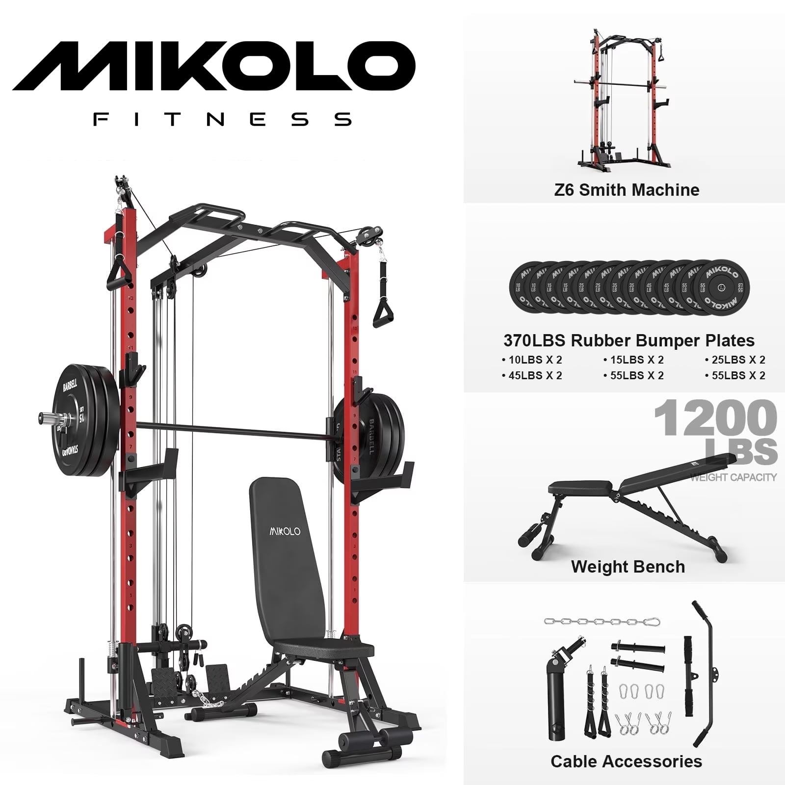Z6-Weight bench/370LB Weight Plates