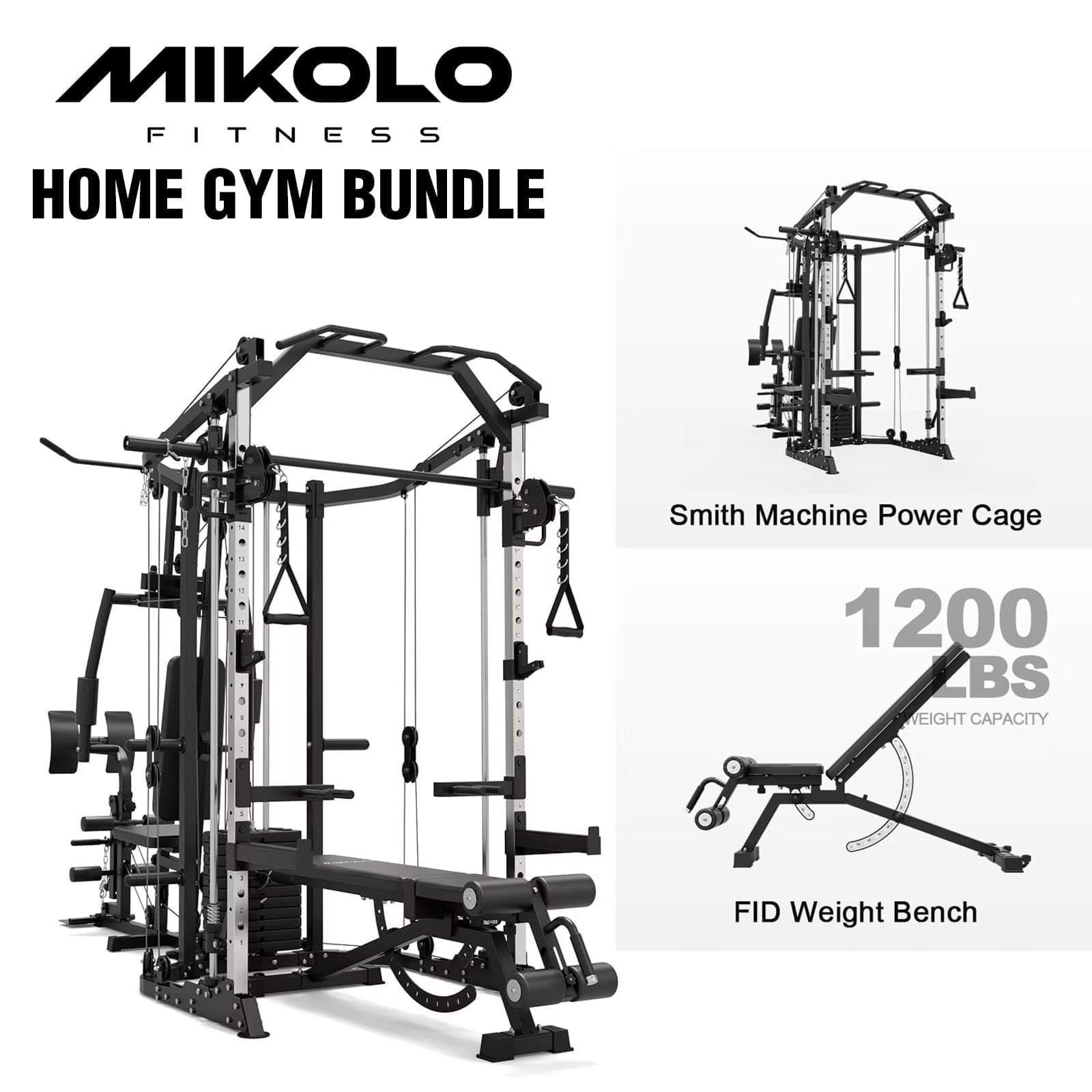 Smith Machine|Black/WB00 Weight Bench|Black