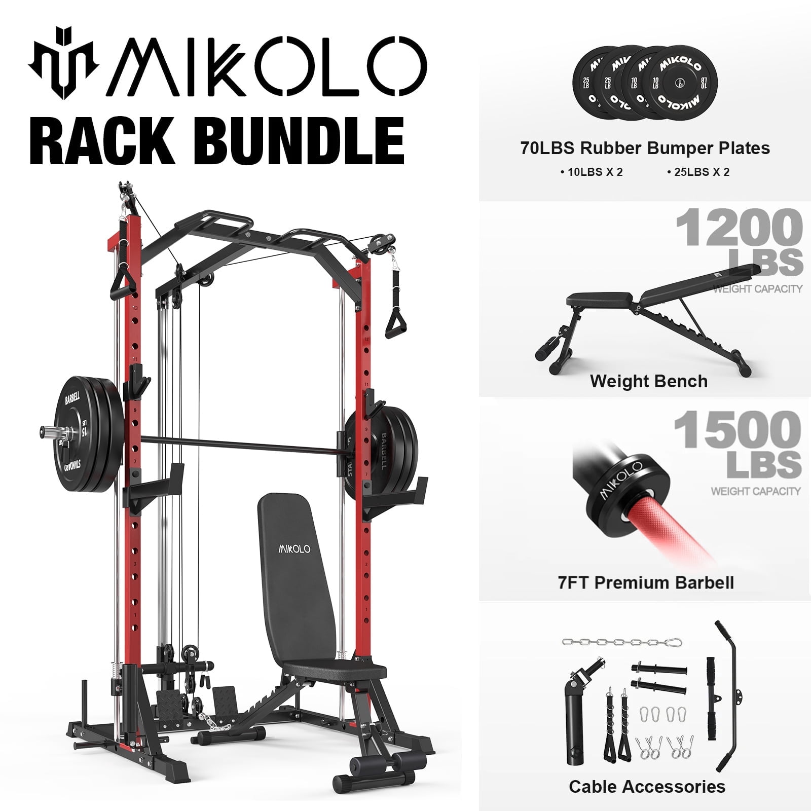 Z6-Weight Bench/Barbell/(10LB+25LB)x2 Plates