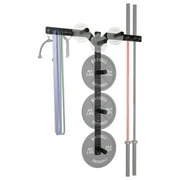 Mikolo Wall Mounted Storage Rack, 6 Pegs 5 Hooks and 2 Barbell Storage Rack, 850LBS Loading Capacity