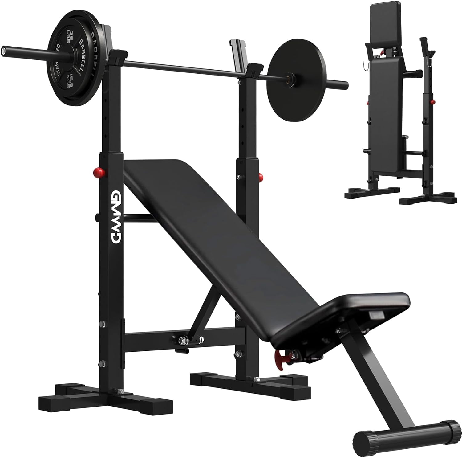 Weight bench press set multifunctional bar rack adjustable workout sale