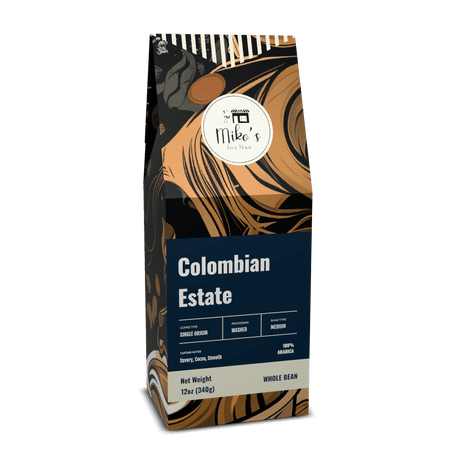 Mikos Java House Colombian Estate Coffee, 100% Arabica Single Origin, Medium Roast Whole Bean, Fresh Roasted, 12oz