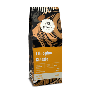 Mikos Java House Ethiopian Classic Coffee, 100% Arabica Guji Single Origin, Light Medium Roast Ground, Birthplace, 12oz
