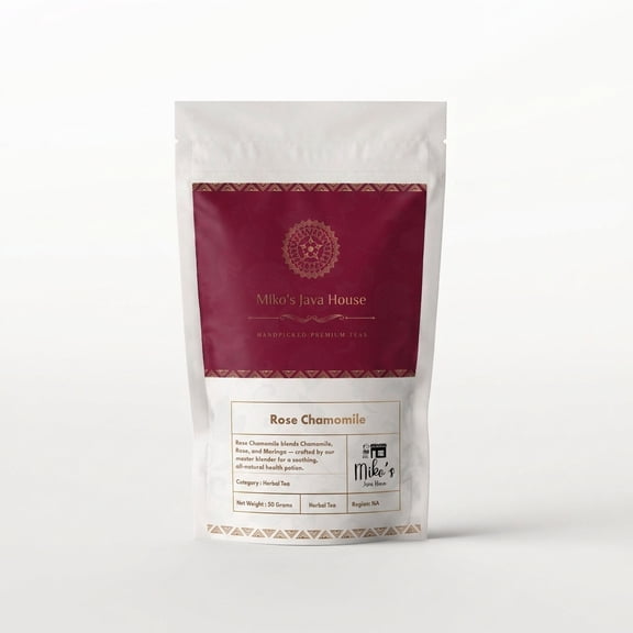 Mikos Java House, Rose Chamomile Floral Herbal Tea, Loose Leaf, 50g
