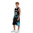 thumbnail image 1 of Mikrdoo 13 Years Big Boys Summer 2Pcs Casual Sports 14 Years Kid Boys Quick-drying Mesh Flame Pattern Sleeveless Vest + Shorts Clothing Sets Blue, 1 of 9