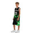 thumbnail image 1 of Mikrdoo 14 Years Big Boys Summer 2Pcs Casual Sports 15 Years Kid Boys Quick-drying Mesh Flame Pattern Sleeveless Vest + Shorts Clothing Sets Green, 1 of 9
