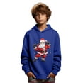 thumbnail image 1 of Mikrdoo 5-14T Kid Boys Christmas Tops Playing Cool Santa Print Long Sleeve Pullover Sweatshirt For Outdoor Casual Hoodies, 1 of 8