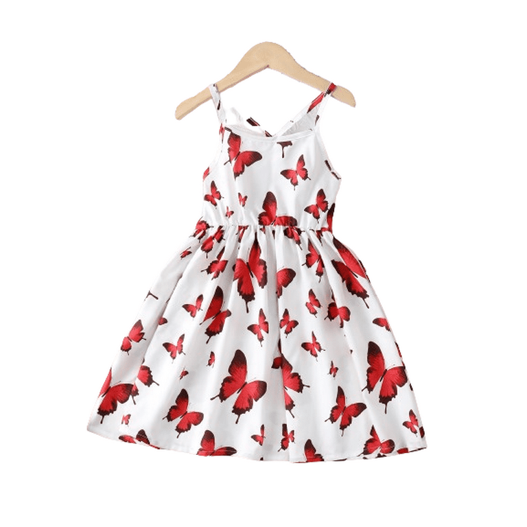 Mikrdoo 5 Years Little Girls Dress Butterfly Print 6 Years Mikrdoo 5 Years Little Girls Dress Butterfly Print 6 Years